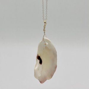 Shell Pendant on 24" Silver Chain Necklace; S24-26